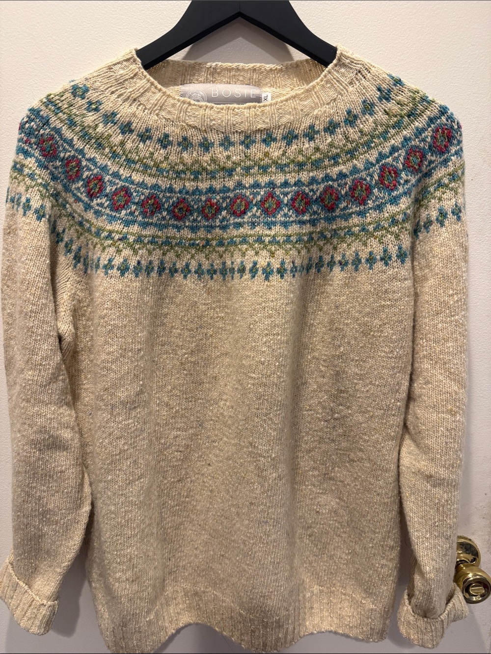 Bosie knitwear Cream Fair Isle Crewneck Sweater - Women's